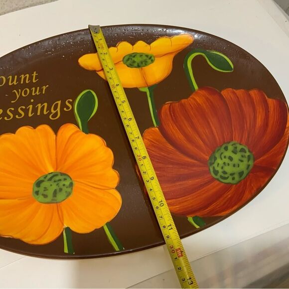 Cracker Barrel Family Traditions Count Your Blessings 11.25 x 16" Oval Platter - Picture 5 of 7